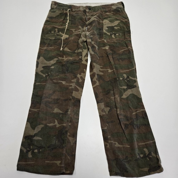 Vintage Kmart Pants Mens 36x30 Green Camo Camouflage Light Soft Hunting‎ 80s - Picture 1 of 14